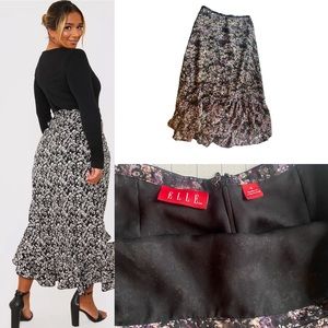 ELLE hi low midi floral print skirt size 4